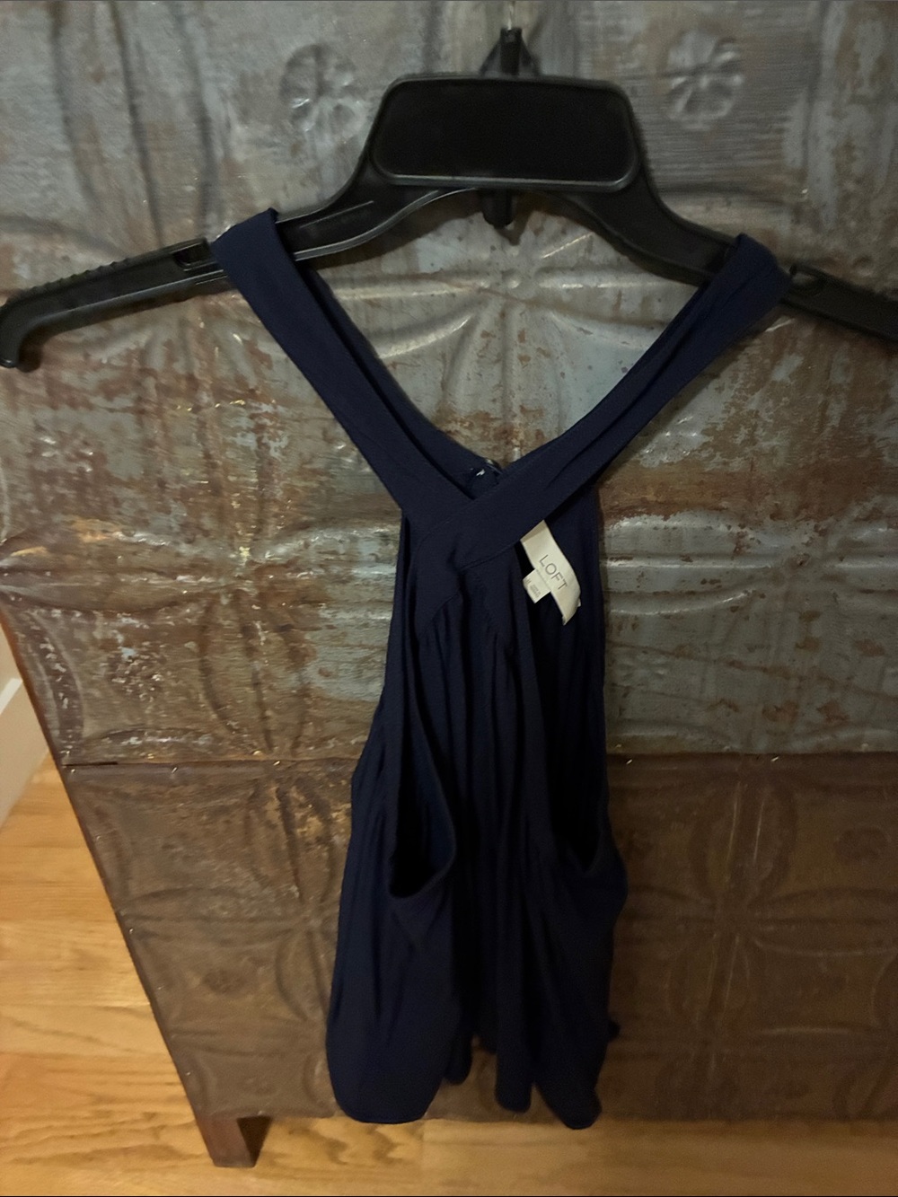 LOFT Navy Cross-Back Tank